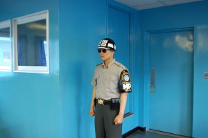 South Korean Soldier Standing in North Korea
