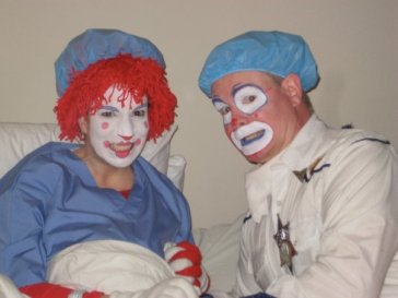 Mr. & Mrs. Howdy Clown on set of "The Octo Circus."